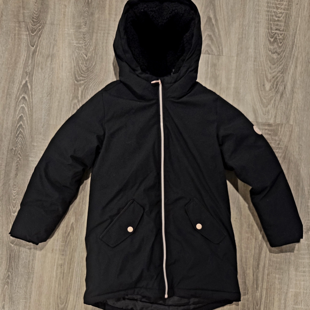 NEW Justice Girls Black Winter Puffer Coat with Hood – Size 10 (Medium)